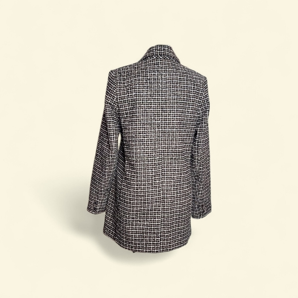 Oversized Plaid Soft-Brushed Tweed Blazer for Women - Picture 6 of 6